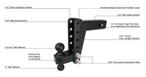 2.5″ Medium Duty 6″ Drop/Rise Hitch