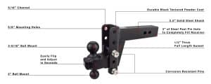 2.5″ Heavy Duty 4″ Drop/Rise Hitch