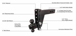 2.5″ Heavy Duty 6″ Drop/Rise Hitch