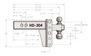 3.0″ Heavy Duty 4″ Drop/Rise Hitch